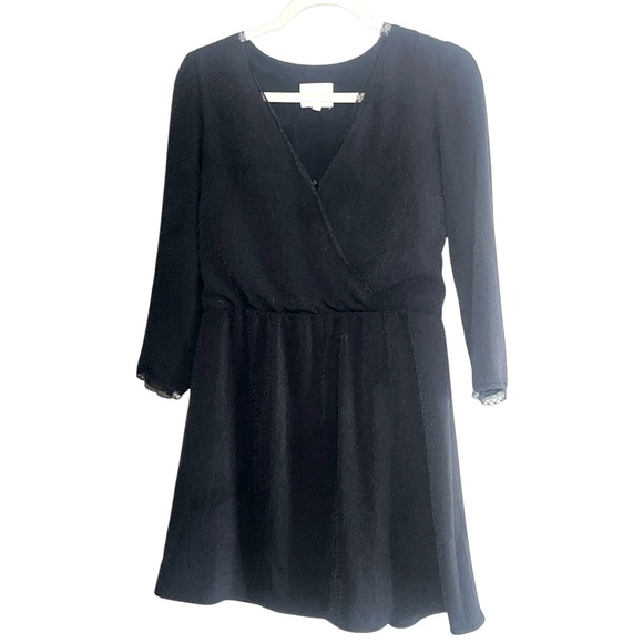Sézane Black Wrap-Style Long Sleeve Dress‎ Size 34 (XS) - Picture 2 of 11